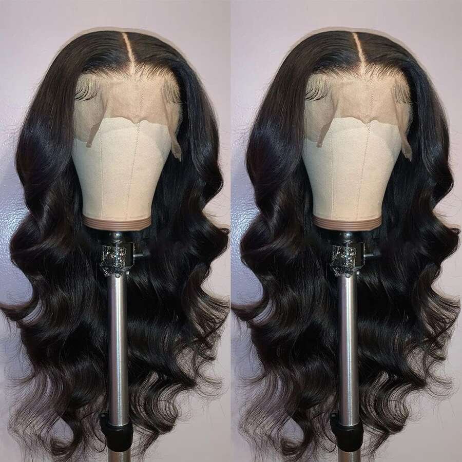 Brazilian Virgin Hair 200% Density Hair Wigs Glueless 8-34 Inchs 13x4 13x6 Body Wave Human Blended Hair Wigs Lace Front Wigs Human Hair 13x4 13x6 HD Lace Frontal Wigs Hair Pre Plucked Natural Hairline No Glue Fashion,Daily Life Wear Use - 自然色&黑色系 - 查看 1