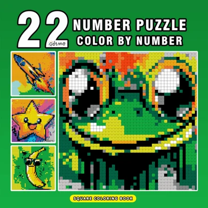 GDTME 马赛克涂色书，24页，推荐初学者使用，7.87*7.87英寸，图案清晰干净，成人涂色活动，放松身心，适合作为送给家人和朋友的减压礼物，纸质材料，成人涂色书，绘画书，送给好朋友的礼物。