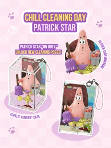 A Day In Bikini Bottom Pendant Blind Box Building Block Assembly Toy Accented With Transparent Acrylic Pendant Case With Strap Mini Figure Elements Net Scoop Sea Star Painting Easel Bubble Blower Mop Bucket Money Bag Guitar Microphone Decorations, Compact Size Portable Design, Crafted For Comfortable Touch Vivid Colors Exuding Childlike Fun And Cute Charm, Perfect For Collection Display Desk Decor Bikini Bottom Theme Party Decoration, Ideal For Fans Collectors Building Block Enthusiasts Kids Teens Adults, Lovely Gift For Friends Lover - Multicolor - View 9