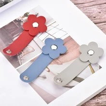 4/8个随机颜色可爱花朵图案手工防缠绕线缆整理器，适用于手机、充电器和耳机线，是居家、办公和旅行的理想礼物。 - 彩色 - 查看 4