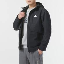 adidas CITY ESCAPE Wind.Rdy Jacket 純色Logo標識運動休閒保暖拉鍊連帽外套外套 男款 - 黑色 - 查看 3