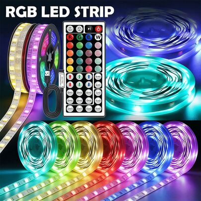 5V USB LED Şerit Işıklar, 44 Tuşlu Uzaktan Kumanda (Pil Dahil Değil) Özelliğiyle Yatak Odanızda, Mutfağınızda, Partinizde veya Ev Dekorasyonunuzda Renk Değiştirmek İçin İdealdir