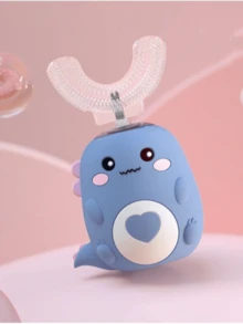 U型电动牙刷，3种模式，卡通恐龙设计，360°清洁，IPX7级防水 - 粉色 - 查看 12