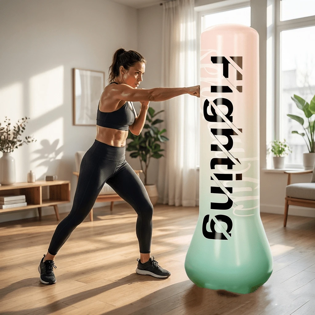 1.5m Inflatable Punching Bag PVC Boxing Training Sandbag Adjustable Weight Freestanding Punch Bag For Practicing Karate - Multicolor - View 1