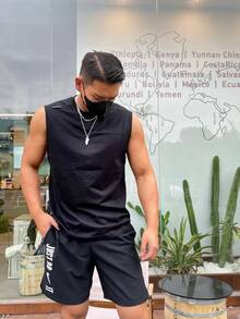 Quần short thể thao và thường ngày in chữ Nike, dành cho nam, màu đen. - màu đen - Xem 4