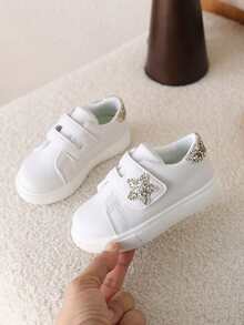 1双女童软底透气休闲运动鞋，时尚秋冬季 - 米色 - 查看 4