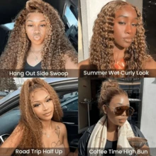 38 Inch 5x5 HD Lace Closure Wigs Human Hair 5x5 Water Wave Closure Wigs 250% Density Deep Curly Closure Wig Wet And Wavy Water Wave Lace Front Wigs Human Hair Pre Plucked Glueless Deep Curly Wig Parties Travel Birthday Celebrations Cosplay Graduations Weddings Back To School Daily Life - S4/27 - 查看 11