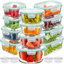 32-Piece Glass Food Storage Containers (16 Glass Bowls + 16 Lids) With Upgraded Snap Locking Lids – Airtight Lunch Containers, Suitable For Microwave/Oven/Refrigerator/Dishwasher (Blue) - 藍色 - 查看 1