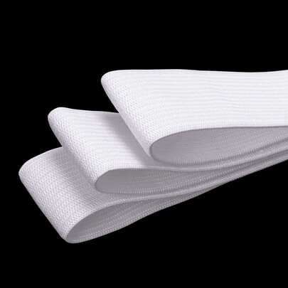 （10米）白色针织松紧带，柔软弹力面料，适用于缝制腰带、DIY发圈、手工制作项目 - 初学者缝纫用品