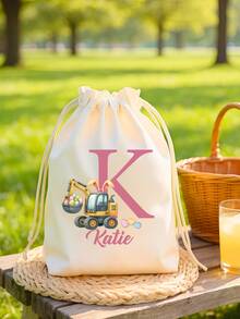 Custom Tote Bags, Personalized Children's Gifts, Children's Presents, Name Tote Bags, Modern Names, Children's Bags, Easter, Rabbit Excavator, Spring, Easter Eggs, Easter Excavator, Custom Gift Bags, Alphabet Gift Bags, Custom Easter Bags, Easter Bags, Easter Tote Bags, Children's Easter Bags, Easter Egg Treasure Hunt Bags, Easter Gift Bags For Boys, Easter Gift Bags For Girls, Rabbit Excavator Gift Bags, Custom Easter Gifts - Multicolor - View 5