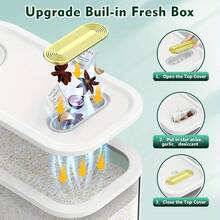 11/22LB Rice Dispenser, Large Dry Food Storage Container With Measuring Cup And Time Scale, Food Dispenser For Kitchen Organizations And Pantries, Containing Dry Grains - 白色 - 查看 4