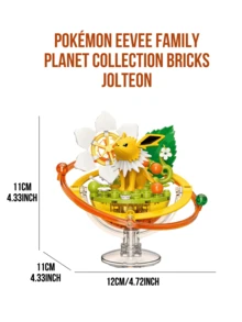 Wonderful Bricks Cute Creature Family Series Building Block Figurine, Electric Yellow Creature With Spiky Body And Sharp Ears, Planet Themed 3D Landscape Display Model, DIY Assembly Brick Set, Collectible Desk Decoration, Stress Relief Fidget Toy, Ideal For Anime Fans, Brick Decoration, Stensers Coday） - 雷伊布 - 查看 10