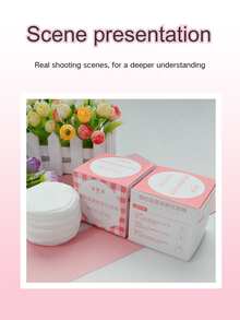 100pcs Thin Round Makeup Remover Pads | Fluff-Free, Portable Cleansing Wipes - Plain Weave - View 6