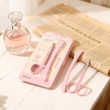 可爱眉毛修剪器，专为初学者设计，女性必备修容工具 - 粉色 - 查看 2