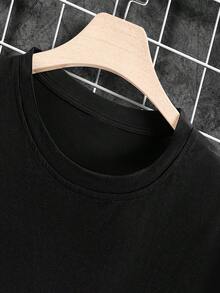 Business Casual Woman, Men's Women's Street Wear, Unisex Streetwear Top, High Quality Printed Cotton Retro Fashion Brand Loose, - 黑色 - 查看 3