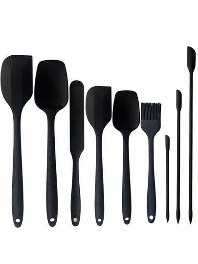 4/6/9 delar silikon bakset - silikonspatel, silikon T-formad spatel, silikon öspensel. Värmebeständigt multifunktionellt bakset, köksredskap