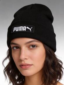 Puma Unisex Black Knit Beanie Hat, Sports Cap, Knitted Hat, Ski Hat, Cold Weather Hat - Black - View 1