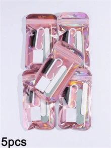 Manicure Tool Kit, Mini Nail File, Acrylic Nail Art Brush, Polishing Pad And Nail Stick - Odorless, Nail Cleaning Tools, Suitable For DIY Jewelry Polishing And Nail Care,Professional Nail Tools Set For Salons And Home Use - Pink Bag - View 5