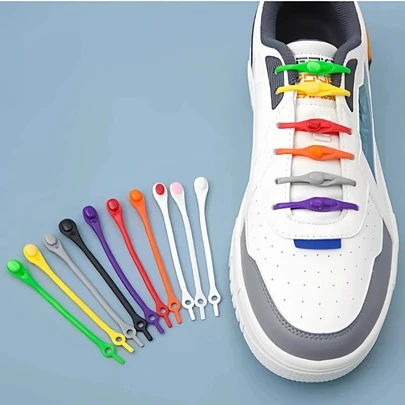 24 piezas de cordones elásticos de silicona sin atar de colores, cordones elásticos y holgados, adecuados para zapatos deportivos y zapatillas