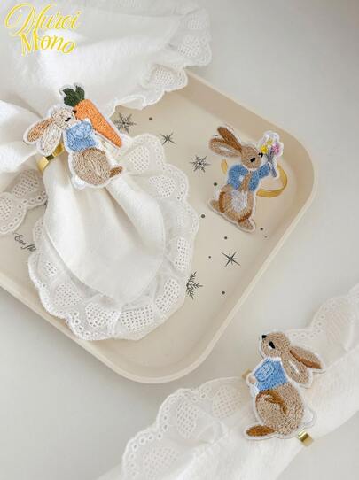 18ชิ้น/12ชิ้น/6ชิ้น/3ชิ้น/1ชิ้น ห่วงผ้าเช็ดปากอีสเตอร์, ที่ใส่ผ้าเช็ดปากรูปกระต่ายสำหรับวันหยุด, เหล็กหล่อสีพื้น, เหมาะสำหรับงานปาร์ตี้อีสเตอร์, วันเกิด, บ้านไร่, งานแต่งงาน, ร้านอาหาร, โรงแรม, วันวาเลนไทน์, งานเลี้ยง, ของตกแต่งโต๊ะบุฟเฟต์, อุปกรณ์ปาร์ตี้อีสเตอร์