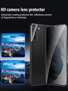 2Pcs Anti-Spy Tempered Glass Screen Protection Compatible With Samsung Galaxy S25 S24 A57 A37/Compatible With IPhone 17 16/Compatible With HUAWEI/Honor/Compatible With Xiaomi 15T/Poco/Redmi Note 15 Full Coverage 9H Hardness Anti-Fingerprint Case Friendly, Easy Apply Thin Design, Sensitive Touch, Dust-Proof Compatible Full Coverage No Light Leak Privacy Electroplated Oleophobic Coating - Black - View 6