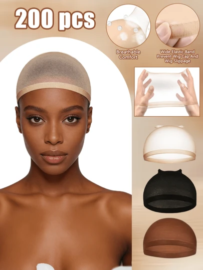 高清假发帽，超薄透明假发帽，适用于蕾丝前假发，弹性尼龙材质，女士假发帽