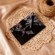 10个复古中式高档花卉信封套装，10*11厘米，适用于浪漫节日贺卡、明信片、邀请函、文具装饰和礼品赠送 - 彩色 - 查看 39