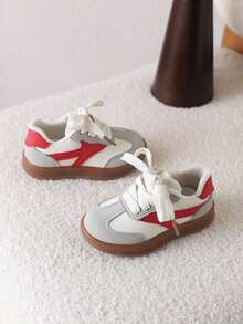 1双儿童帆布鞋，新款男女童软底防滑休闲鞋 - 紅色 - 查看 2