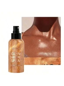 100ml 闪亮身体闪光喷雾，高强度自然闪亮荧光笔，持久、防汗、防水、不粘腻的身体、头发和衣服派对闪光 - 金色 - 查看 10