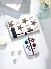 1件装豹纹、星形、蝴蝶结图案保护套，兼容Switch 2/Switch NS/Switch OLED/Lite，Switch配件，全套包含便携包、卡槽底座，Switch玩家的最佳礼物 - 彩色 - 查看 16