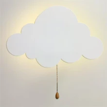 1 st flytande molnvägglampa, batteridriven LED-nattlampa, varmvitt ljus med utdragbar strömbrytare, stjärn-, måne- och fjärilsmönster, lämplig för barnrum, barnrum, babyfest, konstnärlig tecknad molnlampa, ingen kontakt krävs, presentkreativitet, barnrum, sovrumslampa (exklusive batteri) - Batteriversion - Visa 11