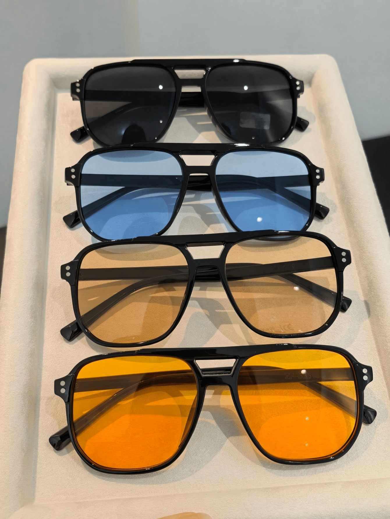 1/2/3/4/5/6pcs Sporty Outdoor Y2K Retro Driving Travel Beach Fashion Large Frame Fashion Glasses, Summer Back To School Fashionable Preppy School Look - Black+Blue+Tea+Orange - View 1