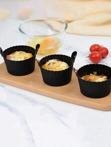 3pcs/1pc New Arrival Silicone Air Fryer Baking Cups, Muffin Pans, Egg Tart Cake Molds, Reusable Silicone Air Fryer Liners - Essential Kitchen Accessories - Multicolor - View 6
