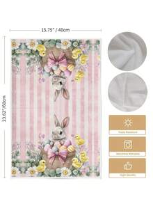 2 pièces/4 pièces Serviettes de cuisine à motif lapin de Pâques, serviettes de bain à motif œuf de Pâques, serviettes de fête en plein air de Pâques, décoration de maison de Pâques, décoration de cuisine de Pâques, style moderne, séchage rapide, matériau microfibre super doux, rectangulaire, 40 cm * 60 cm, motif imprimé numériquement, convient pour la décoration de fête en plein air, cadeaux de fête - Multicolore - Voir 3