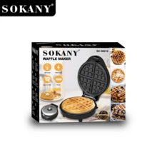 SOKANY08039 多功能家用電動鬆餅機，可調旋鈕、可調溫度，附指示燈，易於清潔，尺寸精巧，非常適合製作自製鬆餅、蛋糕、三明治、兒童餅乾等 - 查看 6