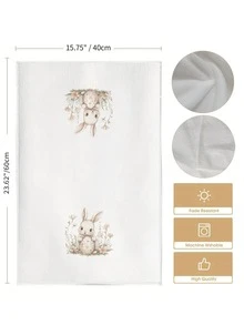 2pcs/4pcs Easter Bunny Pattern Kitchen Towels, Easter Egg Pattern Bathroom Towels, Easter Outdoor Party Towels, Easter Home Decor, Easter Kitchen Decor, Modern Style, Quick Dry, Super Soft Microfiber Material, Rectangular, 15.75IN*23.62IN/40*60CM Digital Printing Pattern, Suitable For Outdoor Party Decoration, Holiday Gifts - Multicolor - View 3