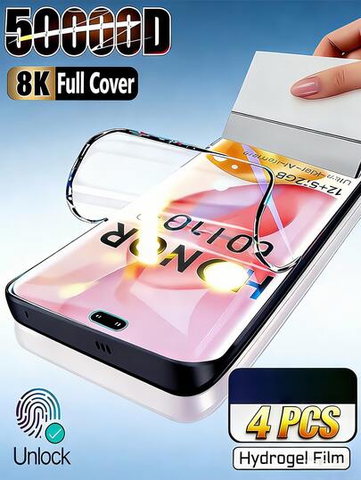 4片装超清防爆防刮软屏保护膜，兼容小米17/15/13/12/14 Ultra Pro/Note 14/15/13 Pro+/Pro 4G/5G、Reno、荣耀Magic 5/6/7/8 Pro Lite/90/100/200/400/500，支持指纹识别