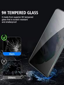2Pcs Anti-Spy Tempered Glass Screen Protection Compatible With Samsung Galaxy S25 S24 A57 A37/Compatible With IPhone 17 16/Compatible With HUAWEI/Honor/Compatible With Xiaomi 15T/Poco/Redmi Note 15 Full Coverage 9H Hardness Anti-Fingerprint Case Friendly, Easy Apply Thin Design, Sensitive Touch, Dust-Proof Compatible Full Coverage No Light Leak Privacy Electroplated Oleophobic Coating - Black - View 8