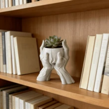 1 chậu cây cầm tay phong cách Wabi-Sabi sáng tạo, thiết kế tối giản kiểu Bắc Âu, thích hợp trồng cây mọng nước, hoa trang trí bàn làm việc văn phòng. - B - Xem 4