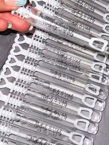 1/3/5 piezas Etiquetas personalizadas de burbujas para boda, pegatinas de recuerdos de fiesta, etiquetas transparentes personalizadas de agradecimiento, identificación de varitas de burbujas para devolución de lugar de boda, adecuado como regalo conmemorativo familiar - Modelo regular - Ver 10