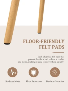 Goeurvant Modern Vertical-Stripe Upholstered Dining Chairs With Armrests And Solid Wood Legs For Dining Room, Kitchen, Living Room - Set Of 2 / Set Of 4 / Set Of 6 - Milky White - View 9