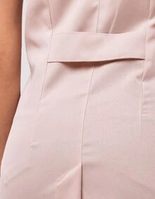 Women's Short Sleeve Fitted Coat With Zipper Isi - Beige - View 2