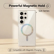 Transparent Glitter Phone Case Compatible With Samsung Galaxy S26 Ultra, Magnetic Phone Case For Galaxy S26 Plus, Suitable For S25, S25 Plus, S25 Ultra, S24, S24 FE, S23 Plus, S23, Shiny Transparent Glitter For Women And Girls - Star Magnetic - View 2