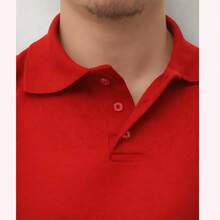 LUZZIAN Men's Polo Shirt Brazil Premium Piquet Knit Sporty - Đỏ - Xem 4