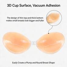 1PC  Invisible Push-Up Bra – Silicone Adhesive Strapless Bra For Backless & Plunge Outfits - màu da - Xem 4