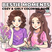 GDTME Libro "Mejores Amigas" de 20 cm de largo, con 24 páginas interiores gruesas, libro para colorear con temática de amistad, dibujos hechos a mano sobre hermandad y amistad, adecuado como regalo para Pascua, Día de la Amistad, Día de la Madre, libro para colorear para adultos, útiles de oficina y escolares - Espesamiento de perlas - Ver 11