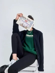 Nike 字母標誌訓練運動緊身褲運動褲 女款 黑色 - 黑色 - 查看 8