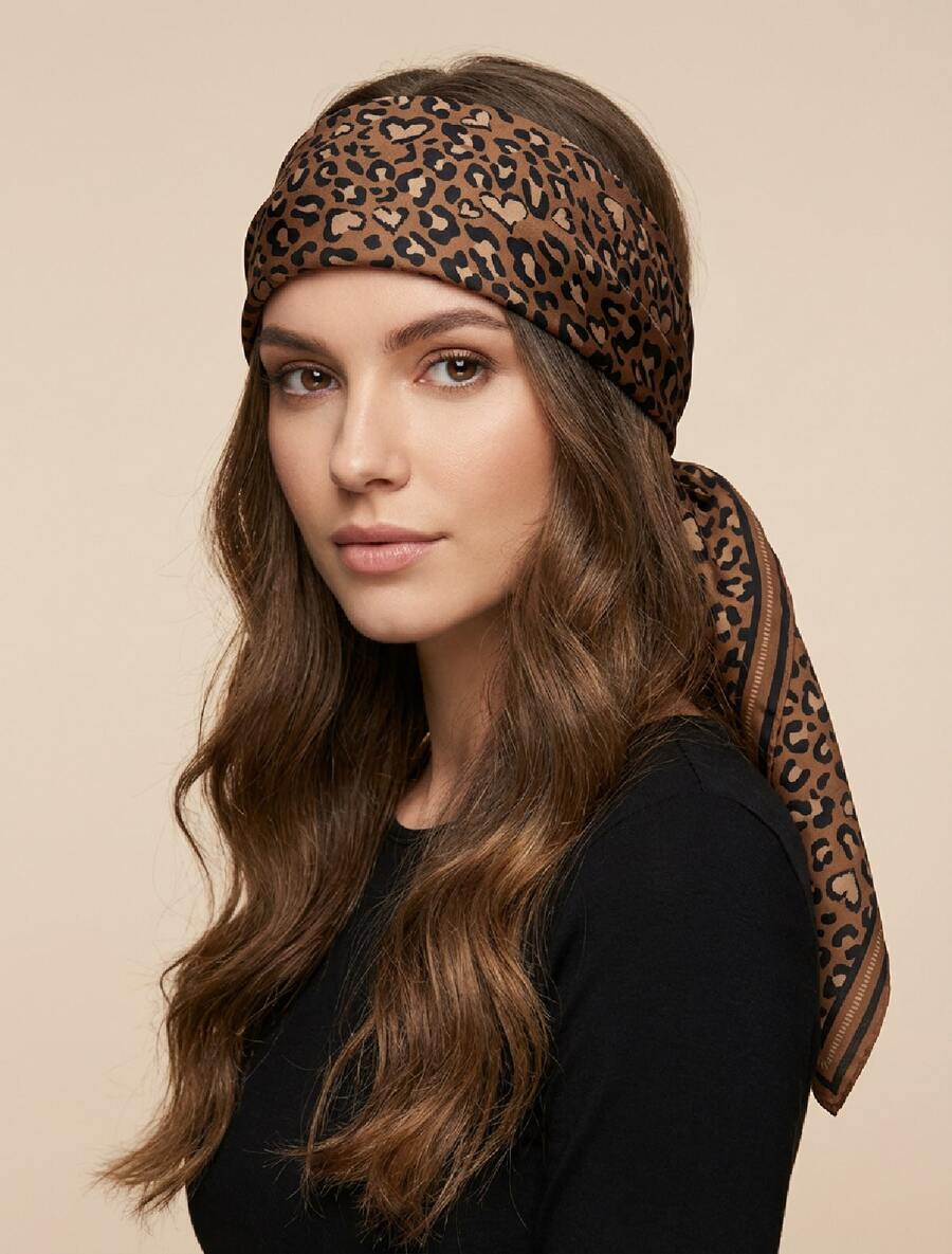 Women's 90x90 Satin Scarf For Waist, Head, Neck, Bag, Dress - High Quality - 彩色 - 查看 1