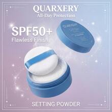 QUARXERY Polvo mineral fijador mate sin sebo  8g, maquillaje coreano, polvo suelto difuminador, sin fragancia, traslúcido - Translucent - Ver 8