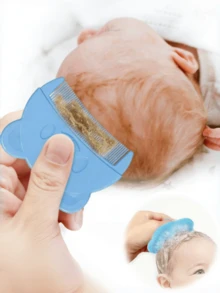 2件套婴儿柔软刷子套装，熊形日常护理按摩刷和洗发刷 - 彩色 - 查看 2